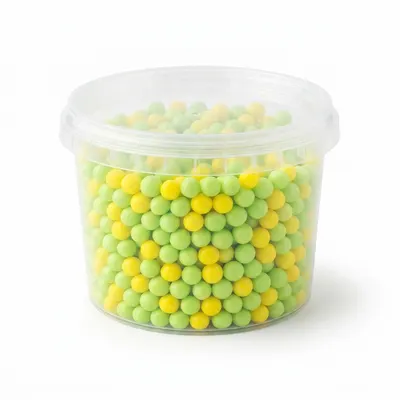 Cukrové perly SweetArt žluté a světle zelené o průměru 5 mm na zdobení dortů a zákusků
