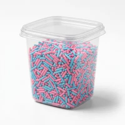 Cukrový posyp ve tvaru mini válečků v růžové a modré barvě od značky SweetArt, 50 g, k jedlému zdobení dortů a cukroví