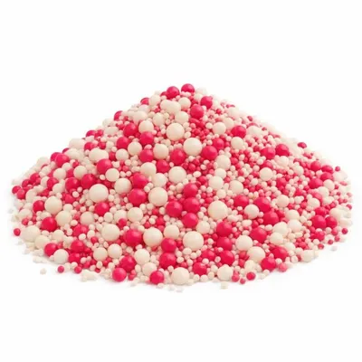 Cukrové zdobení SweetArt Elegance mix v růžové a bílé barvě na dorty, cupcaky a sušenky