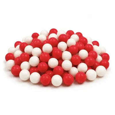 Cukrové perly SweetArt v červené a bílé barvě o průměru 7 mm, balení 40 g pro vánoční zdobení dortů a dezertů