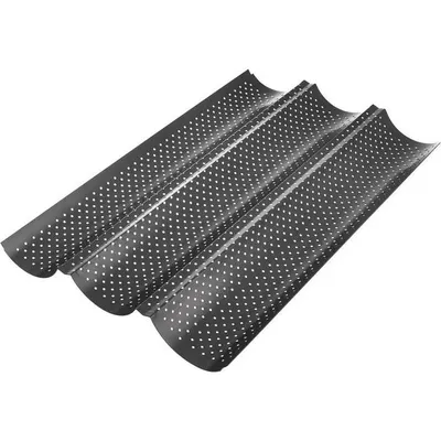Kovová forma na pečení bagety od značky Orion s rozměry 38 x 24,5 cm pro doma upečené křupavé bagety