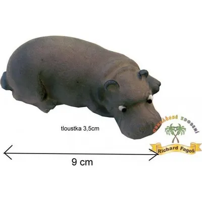 Figurka na dort hroch z kokosové hmoty 9 cm