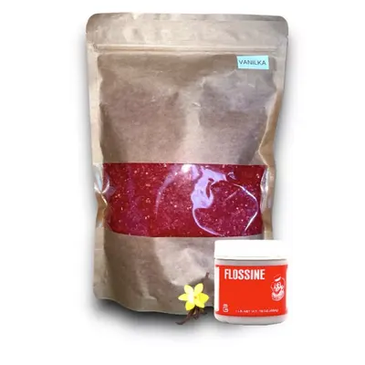 Cukr na cukrovou vatu Knapro s vanilkovou příchutí v balení 1 kg pro výrobu nadýchané cukrové vaty