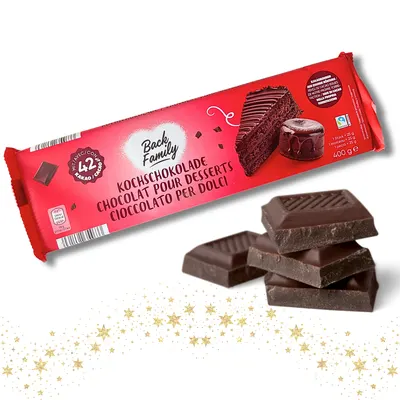 Čokoláda na vaření Bella s obsahem kakaa 42 % v balení 400 g pro tvorbu polev a dezertů