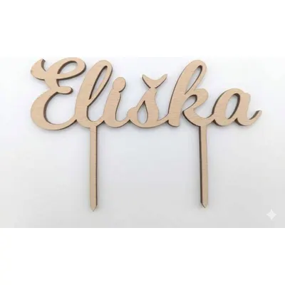 Dortový zápich s jménem Eliška od značky I love Cakes, určený k ozdobení dortu na oslavu