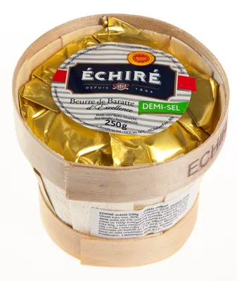 Francouzské solené máslo Beurre d'Échiré AOP v balení 250 g, vhodné do krémů, těst a slaného karamelu