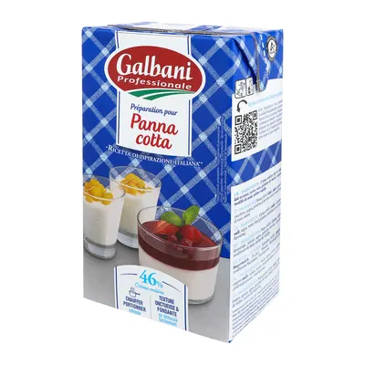 Galbani Panna Cotta, hotový italský smetanový dezert v UHT balení o objemu 1 litr k přípravě panna cotty
