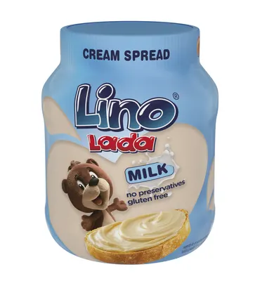 Lino Lada Milk mléčná pomazánka od značky Podravka v balení 350 g určená k dezertům a pečení