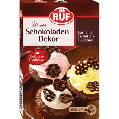 Čokoládové zdobení RUF na dezerty a dorty, balení 38 g