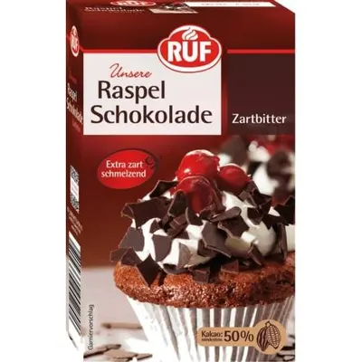 Čokoládové kousky RUF s 50% kakaa v balení 100 g k zdobení dezertů a dortů