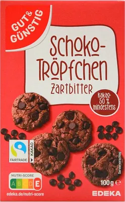 Tmavé čokoládové pucky 50% hořké čokolády v balení 100 g na pečení do těsta a zdobení dortů
