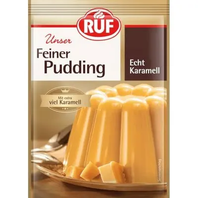 Karamelový puding RUF v balení 3 × 42 g na přípravu krémů, náplní a zákusků