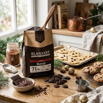 Hořká čokoláda Blanxart Raval 71 % v balení 1 kg, vhodná na pečení, ganáže a krémy