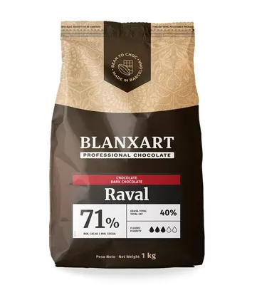 Hořká čokoláda Blanxart Raval 71 % v balení 1 kg, vhodná na pečení, ganáže a krémy