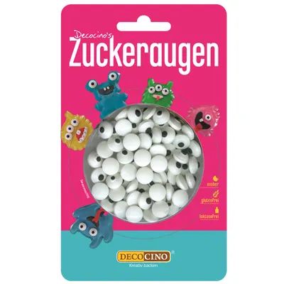 Cukrová očička DecoCino na zdobení dortů, cupcakes a dezertů pro vytvoření postaviček nebo halloweenských motivů