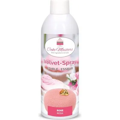 Velvet sprej růžový Cake Masters, sametový sprej na dorty a cukrářské výrobky pro jemný matný finiš v růžové barvě, 400 ml