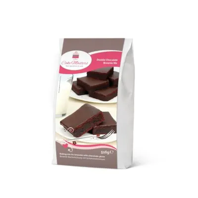 Směs na brownies s dvojitou čokoládou Cake Masters v balení 500 g pro pečení vláčného čokoládového dezertu