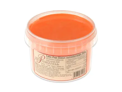 Tuková poleva Cake Masters v sytě oranžové barvě o hmotnosti 260 g na zdobení dortů a dezertů