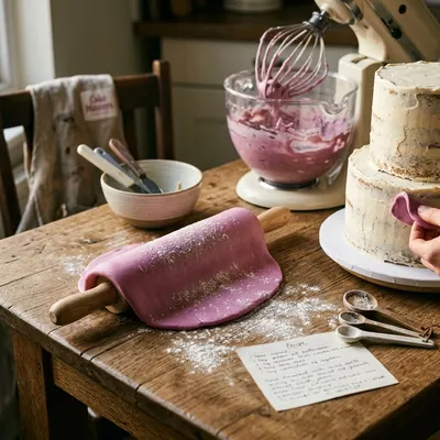 Potahovací hmota Cake Masters Premium Plus v purpurové barvě, 250 g, rollfondant pro potahování dortů a modelování figurek