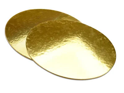 Zlaté lesklé kruhové dortové podložky Cake Masters o průměru 35 cm, balení 2 kusy