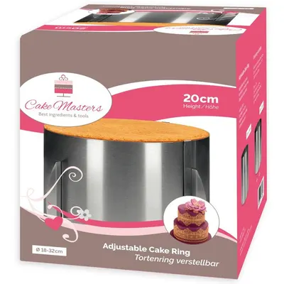 Nastavitelný ráfek na vysoký kulatý dort značky Cake Masters pro pomoc při modelování a vyrovnání boků