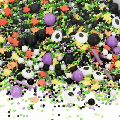 Cukrový zdobící mix Sprinkles Happy Halloween od značky Cake Masters na zdobení cukrářských výrobků, balení 80 g
