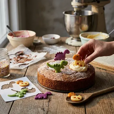Čokoládová dekorace na dort ve tvaru dinosaurů od značky Cake Masters, balení obsahuje 6 kusů pro dětské dorty