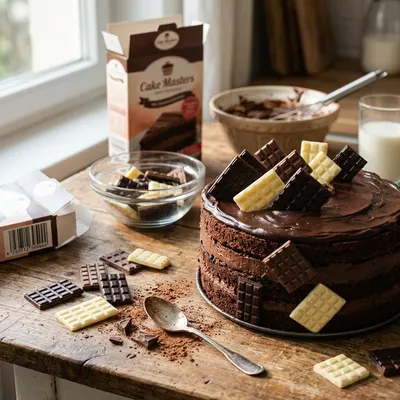 Mini čokoládové tabulky Cake Masters v dekoračním mixu hořké, mléčné a bílé čokolády, 18 kusů na zdobení dortů a dezertů