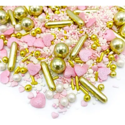 Cukrové zdobení Happy Sprinkles ve tvaru princezen a deníků na dort a cukroví, balení 90 g