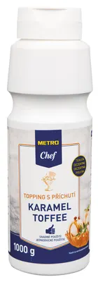 Karamelový topping s příchutí toffee od značky METRO Chef v balení 1 kg pro dochucení dortů, zmrzlin a palačinek