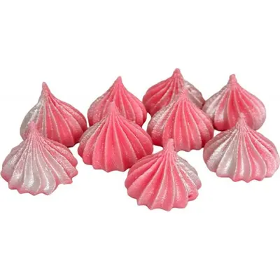 Mini pusinky I love Cakes v růžové barvě se stříbrnými třpytkami na zdobení dortů a dezertů