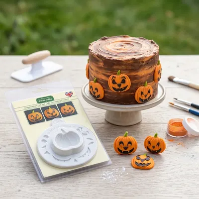 Silikonová forma Katy Sue na 3D dýni pro výrobu jedlých halloweenských dekorací a dortů