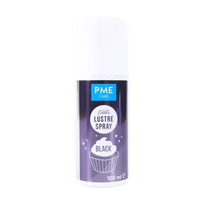 Perleťová černá barva ve spreji PME pro zdobení dortů s třpytivým efektem, objem 100 ml