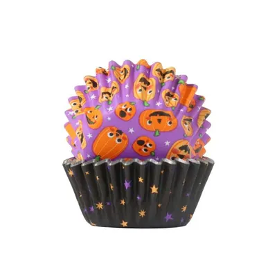 Košíčky na mini muffiny s alobalem černé a fialové 60 ks