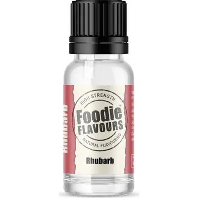Přírodní koncentrované aroma rebarbora v lahvičce 15 ml od značky Foodie Flavours na ochucení pečiva a krémů