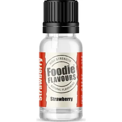 Přírodní koncentrované jahodové aroma Foodie Flavours v lahvičce o objemu 15 ml do pečení a dezertů