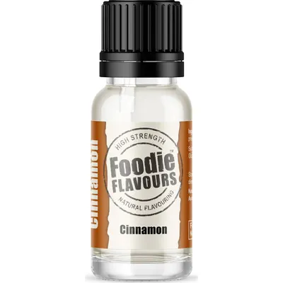 Přírodní koncentrované skořicové aroma Foodie Flavours v 15ml lahvičce pro ochucení pečiva a krémů