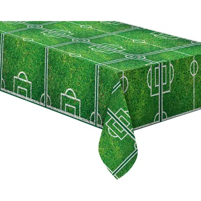 Plastový párty ubrus s motivem fotbalového hřiště Godan o rozměru 180 x 120 cm na dětskou oslavu