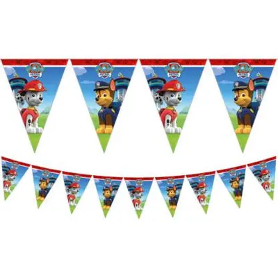 Girlanda s vlaječkami z Paw Patrol v délce 2,3 m pro dětské narozeninové oslavy a tematické party