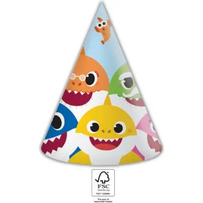 Party čepičky Baby Shark, 6 ks