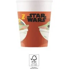 Papírové kelímky Procos se Star Wars motivem Yody, objem 200 ml, balení 8 ks na dětské party