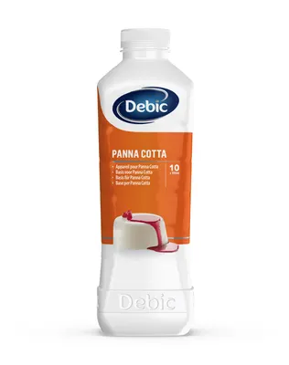 Tekutý základ na italský dezert Panna Cotta od značky Debic s objemem 1 litr, vhodný k přípravě krémových dezertů