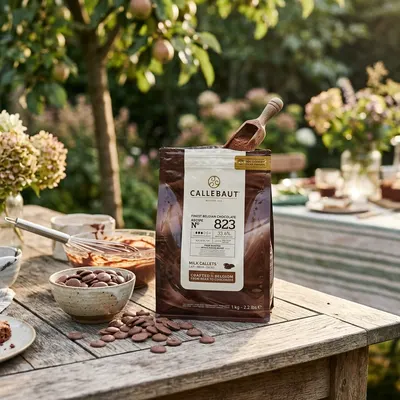 Callebaut pravá mléčná čokoláda 33,6 % v balení 1 kg pro cukrářské zpracování a tvoření krémů a polev
