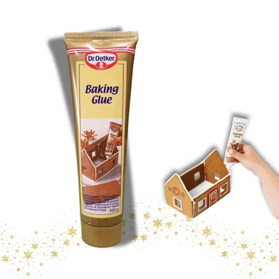 Lepidlo na perníkové chaloupky a perníčky Dr. Oetker v tubě, 100 g, slouží k lepení stěn a zdobení