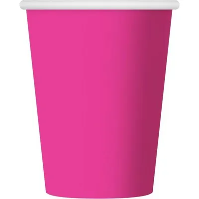 Růžové papírové kelímky Godan o objemu 270 ml, balení 6 ks, vhodné na nápoje na oslavách