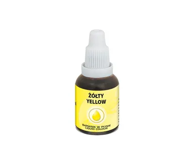 Tekutá airbrush barva Food Colours v žluté barvě o objemu 20 ml na zdobení dortů