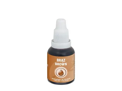 Tekutá airbrush barva Food Colours v hnědém odstínu o objemu 20 ml pro stínování a zdobení dortů
