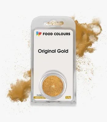 Jedlá prachová perleťová zlatá barva Food Colours pro zdobení dortů a marcipánu, balení 2,5 g