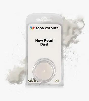 Jedlá perleťová prachová barva Food Colours v stříbrném odstínu pro zdobení dortů a cukrářských výrobků