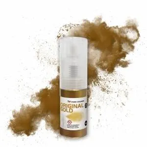 Zlaté jedlé třpytky Food Colours Original Gold v rozprašovači na zdobení dortů a zákusků